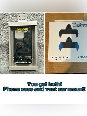 NWT in box heyday Celestial Phone Case iPhone 16 pro WITH vent car mount. Bundle